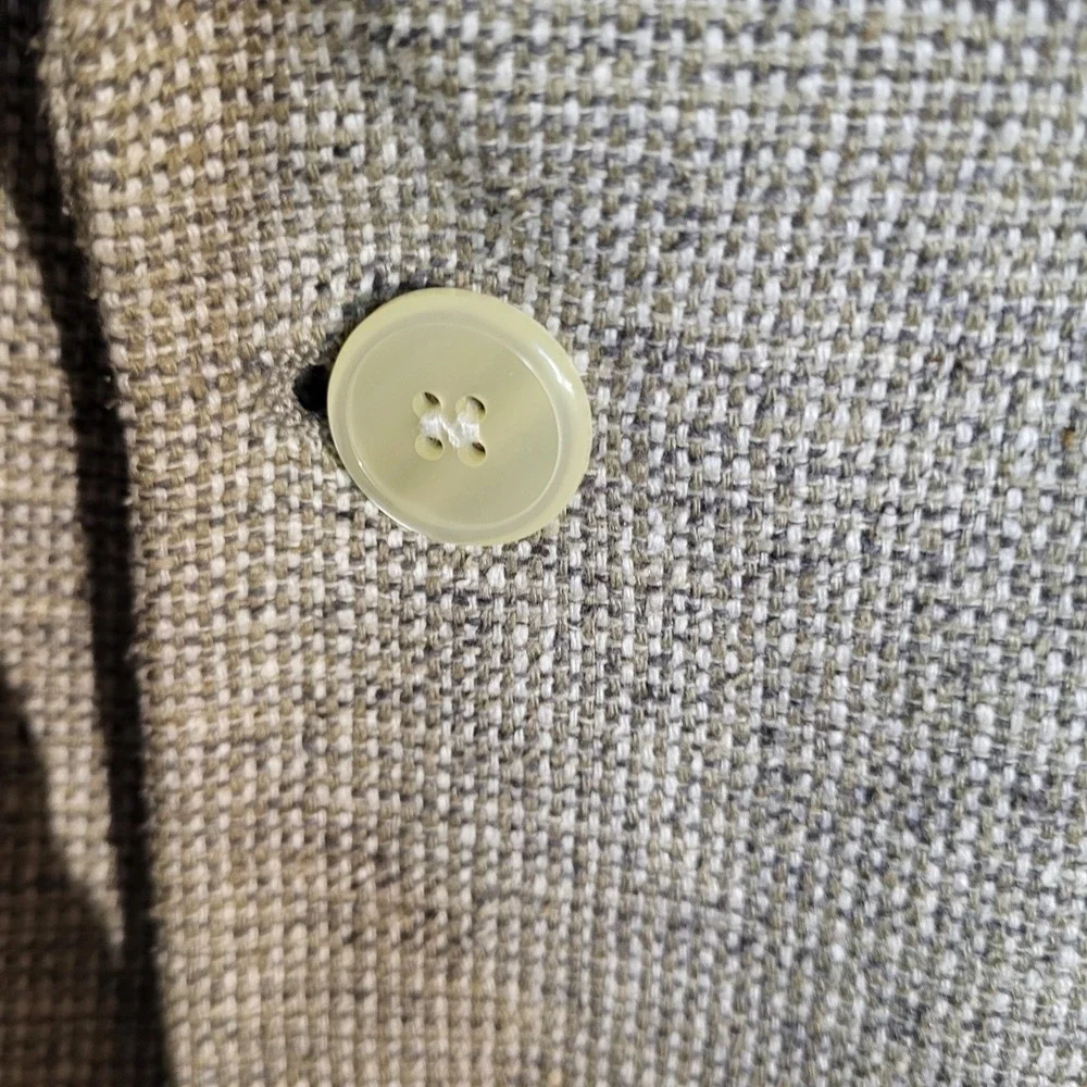 Macy's Savile Row 100% Silk Heathered Tweed Blazer Men's 40R Sand Beige 2 Button